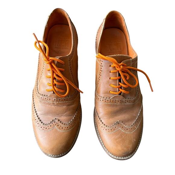 Fortress of Inca Women's Brown Leather Wingtip Oxford Loafer Flats Shoes Size 7 - Picture 3 of 10